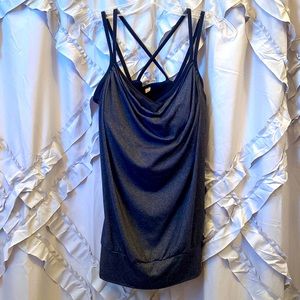 Lucy brand workout top. Black and heathered gray. Size M